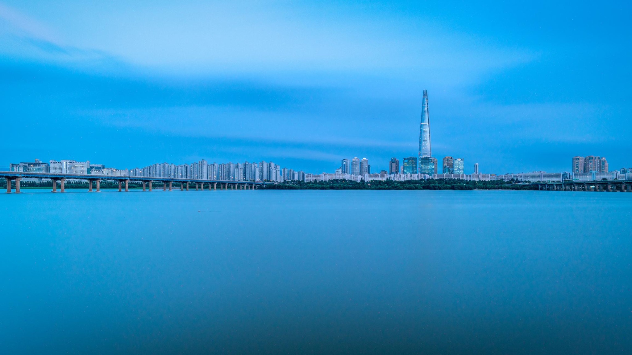Han River and Seoul skyline
