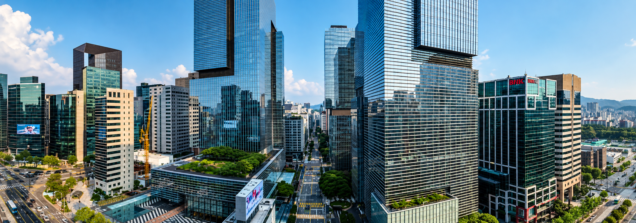 Modern commercial district in Korea